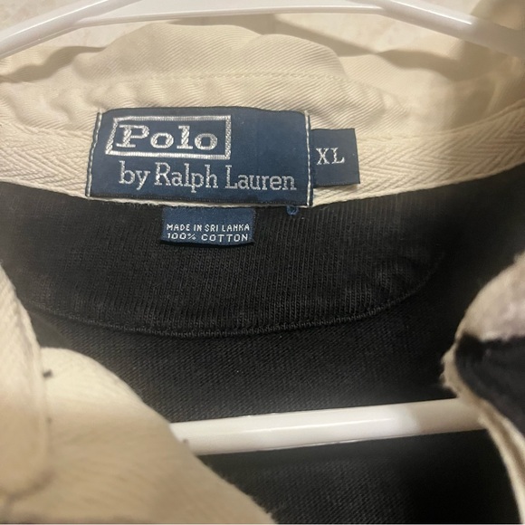 Ralph Lauren Polo Shirt in Black and Cream - Picture 3 of 6